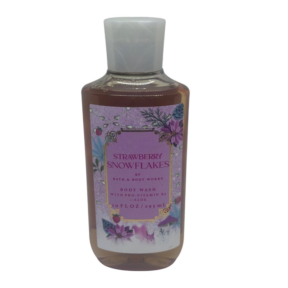 RARE‎ Bath & Body Works Strawberry Snowflakes Body Wash – 10oz Shower Gel, NEW